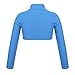 Agoky Kids Girls Long Sleeves Sports Dance Crop Top Outfit for Ballet Gymnastics Leotard Stage Performance Dancewear Light_Blue 12