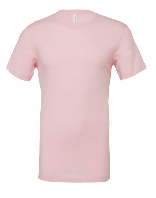 T-shirt rose col souple unisexe doux pour style décontracté S