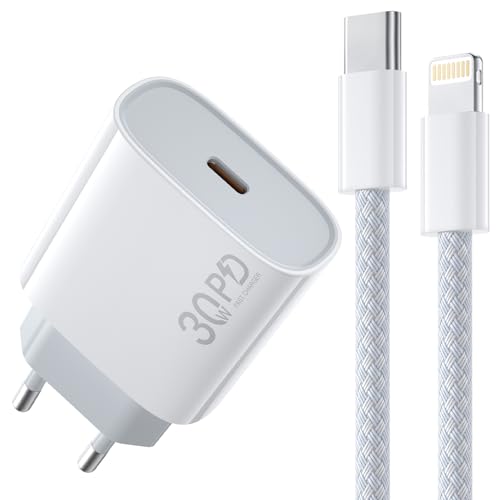 30W iPhone Ladegerät for iPhone 14 Pro Max, [𝐀𝐩𝐩𝐥𝐞 MFi Certified] USB C Schnellladegerät Original mit 2M Lightning i Phone Ladekabel für i Phone 14/13/12/11/SE/Xr/Xs Max/iPad Netzteil