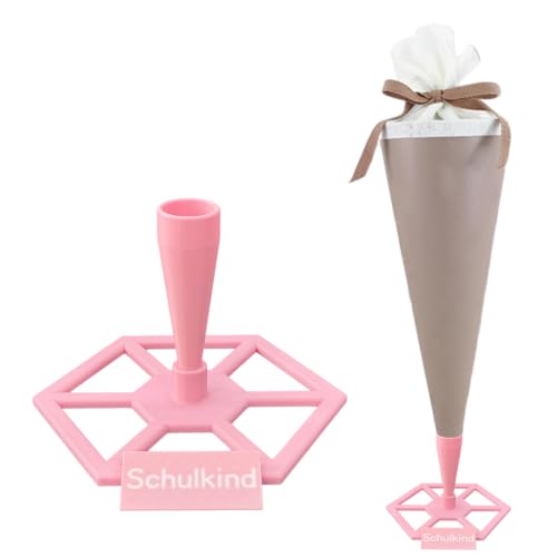 SUNUCO Schultüten-Ständer schultütenständer zuckertütenständer für eine einzelne große Schultüte (pink)
