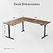 Agilestic L Shaped Standing Desk 63 x 55 inch Adjustable Height, Electric Corner Standing Desk, Sit Stand Computer Table with Splice Board, Rustic Brown