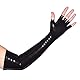 Rubberfashion lange Latex Handschuhe - offene Finger - Latexhandschuhe lang bis zum Oberarm für Damen und Herren Paar Schwarz 0.4mm XL/Handschuhgröße: 10