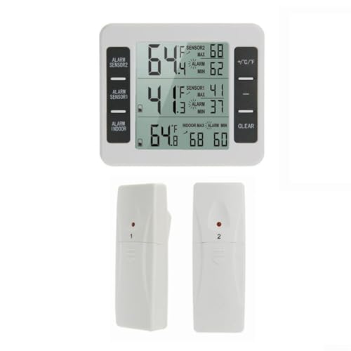 Termómetro digital inalámbrico para interiores y exteriores con 12 sensores (sensor 2x)