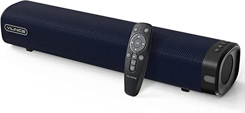 VILINICE Soundbar, 50W Bluetooth Soundbar für TV, Wireless und Wired Optionen, PC Soundbar Wireless Bluetooth 5.0, Wandmontage, Fernbedienung, USB, Optisch, RCA Kabel Enthalten Cover