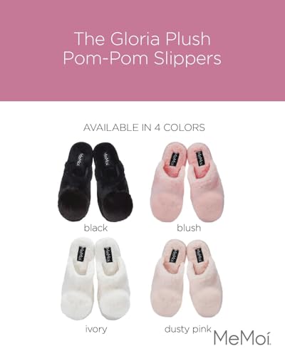 MeMoi The Gloria Plush Pom-Pom Slippers2