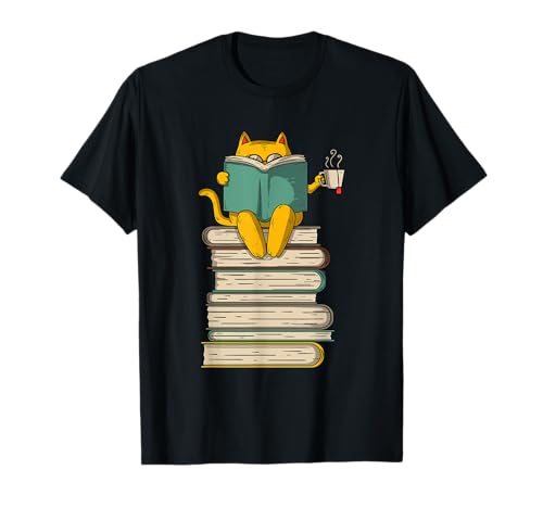 Reading Cat - Funny Book & Tea Lover Gift T-Shirt