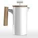 Produktbild Mano Nordic French Press aus Keramik | 0,75 Liter Kaffee-Bereiter | umweltfreundliche Kaffee-Presse Coffee-Press Espressokocher (weiß glänzend)