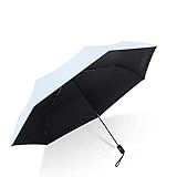 Regenschirm 335g Automatischer Edelstahl-Sonnenschirm Ultraleichter Sonnenschirm Sonnenschutz UV Weiblichen Schwarzen Regenschirm (Color : Blue)