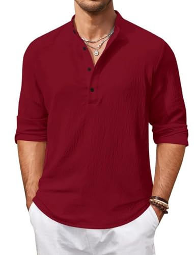 Image of Men's Cotton Blend Straight Kurta Shirt Combo with Mandarin Collar - Slim Fit Casual Short Kurti Set Featuring Textured Slub Fabric and Roll-Up Full Sleeves