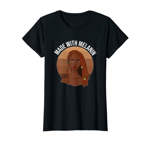 Melanin Mujer Dreadlocks Raíces Negro Historia Orgullo Negro Camiseta