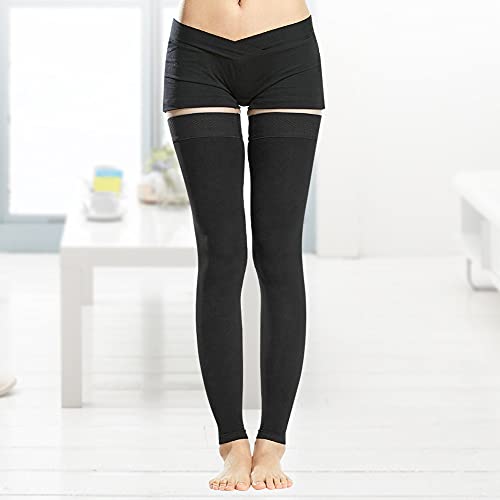 Meias elásticas, meias de compressão respiráveis ​​para a primavera(Meias de nove pontos (pretas), L