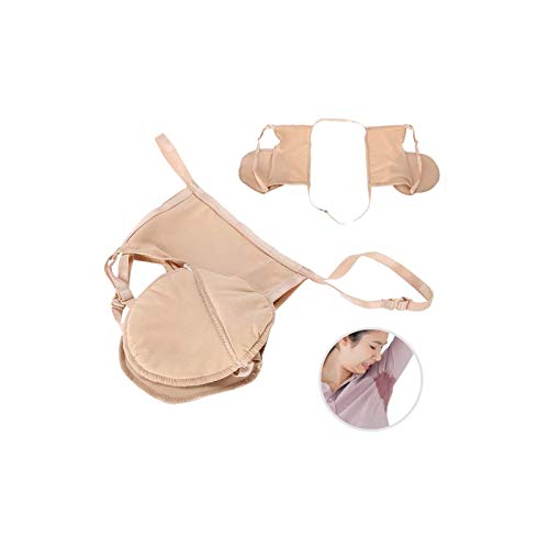 Underarm Sweat Pads, Reusable Cotton Armpit Sweat Guard Bra Underarm Sweat Absorbent Pads Skin Tone