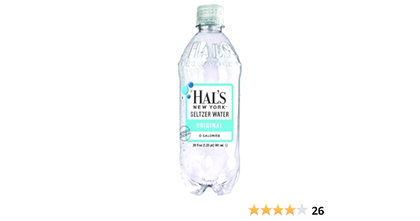 Hal's New York Seltzer Carbonated Plain Sparkling Water, Zero Sugar, Zero  Calorie, Zero Carbs, 20 Fl Oz (Pack of 24)