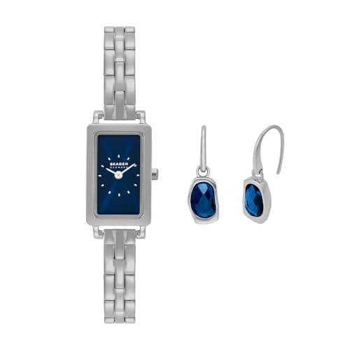 Skagen Hagen Micro Geschenkset Damen 31MM Silberfarbene Edelstahl Uhr, SKW1157SET
