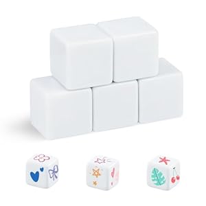 SLAKOZYT Weiße Blankowürfel 30mm 5er Set