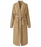 MASCOMODA Long Chunky Cardigan Sweaters for Women Open Front Oversized Casual Knit Spring Coatigan Jackets Winter Coats 2026(Khaki,Small)