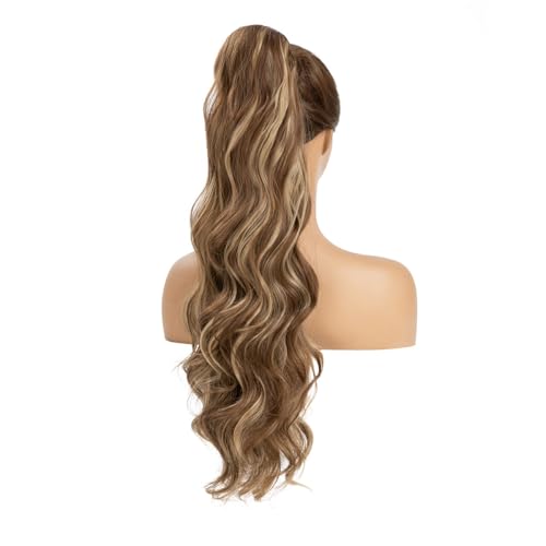 Long Wavy Synthetic Hair Extensions, 26 Inches, Natural Appearance, High Temperature Fiber, For Daily/Party Use (Ash Blonde)