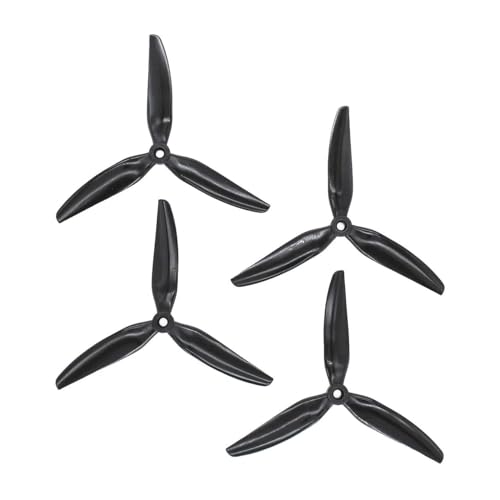 8pcs HQProp 6X3X3V1S 6030 6 Inch 3-Blade Propellers Set (4X CW / 4X CCW) Poly Carbonate (Black)