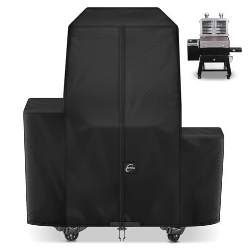 Image of Kipiea 600D Pellet Grill Cover for Pit Boss Lockhart, Waterproof BBQ Smoker Cover, UV Resistant, No Tear, No Fading