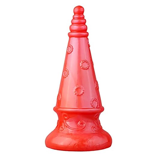 Rojo suave silicona 8cm de diámetro súper grueso juguete de masaje cónico