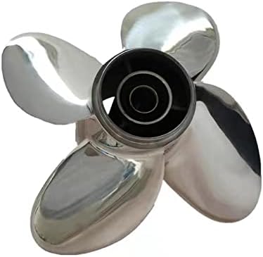 CAPTAIN 4 Blade Propeller Fit Evinrude/Johnson Outboard Engine 15hp 20hp 25hp 30hp 35hp 14 Tooth Spline Steel Stainless