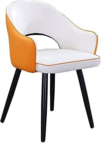 Chaise de cuisine bicolore en cuir avec dossier haut rembourré pour salon et appartement moderne