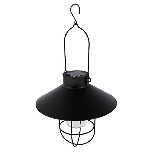 Hanging Solar Lights Lantern with Crook Hooks,Retro Style Hanging 30LEDs Solar Light,Vintage Metal Outdoor Lantern Decorative Waterproof Solar Lamp for Garden Yard Patio Courtyard Lawn