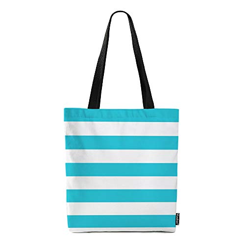 Moslion Blau Weiß Streifen Taschen Gerade Linien wie Meer Ozean Seemann Segeltuch Handtasche Wiederverwendbare Einkaufstaschen Casual Schulter Tote Tasche Cover