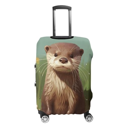 Carry on Luggage Cover Cute Otter Suitcase Covers for Luggages Tsa Approved Travel Luggage Sleeve Protector Elastic Suitcase Protector Anti-Scratch Washable Fits 19-30 Inch Case -L4