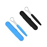 FRCOLOR Premium Stainless Steel Tongue Scrapers 2 Pieces Effective Oral Care Remove Food Debris Bad Breath Relief