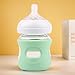 2 Pack Silicone Sleeves Compatible with Philips Avent Glass Baby Bottles 4 oz, to Prevent The Baby Bottles from Breaking, BPA-Free (Green+Light Green)