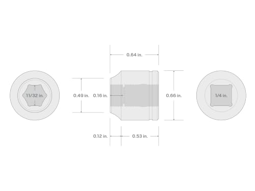 Image of TEKTON 3 /8 Inch Drive x 11 /32 Inch Extra-Shallow 6-Point Socket | SHD11009