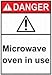 Produktbild ANSI Warnschild für Mikrowelle/Backofen/Garage/Dekor/Warnschilder/Privateigentum aus Blech/Metall/Sicherheitshinweis/Hinweisschild für den Außenbereich, 20,3 x 30,5 cm