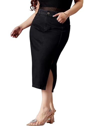 Image of Miss Chase A+ Women's Regular High Rise Mild Distress Regular Denim Skorts