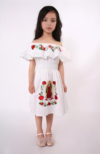 Pettigirl Girl Mexican Traditional Festival Dress Kids Toddler Vintage Embroidery Dominican Spanish White Clothes Outfit2