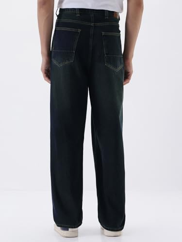 Image of Urbano Fashion Men's Loose Baggy Fit Heavy Washed Jeans Non-Stretchable