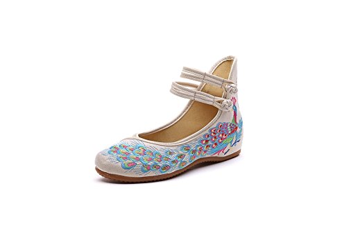 Lazutom Vintage Women Lady Chinese Style Canvas Embroidery Prom Dress Shoes Qipao Dress Shoes