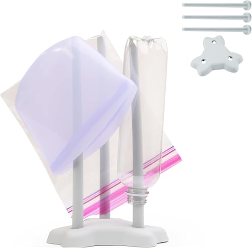 Tributary Brands Silicone Drying Rack for Plastic Bags - Collapsible Reusable Bag Dryer and Drying Rack for Kitchen Use