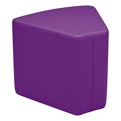 Image of Sprogs 18 inch H Structured Wedge Stool -Flexible Modular Collaborative Soft Seating for Office, Home, Lounge and School Classrooms with Durable Frame & Set of 2 inch Casters Add-on -Purple