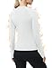 Roadbox Women Thermal Shirts, Warm Long Sleeve Fleece Lined Underwear Tops, Winter Ski Workout Base Layer for Cold Weather White