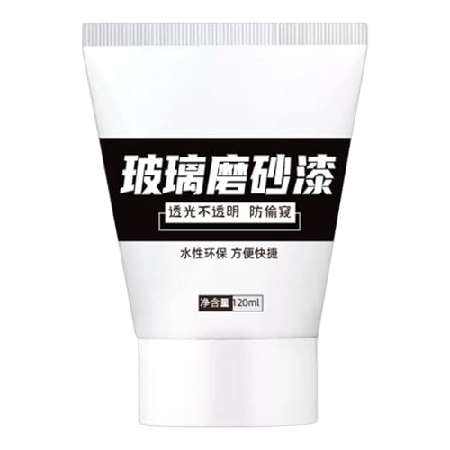 Pintura de película de vidrio esmerilado, resistente a los rayos UV, 120 ml, pintura de glaseado de ventanas a base de agua, crema de vidrio impermeable, protección de privacidad decorativa para