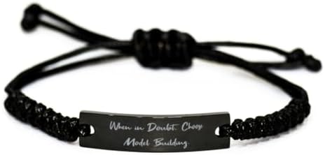 Useful Model Building Black Rope Bracelet, When in Doubt, Choose Model Building, Present For Friends, Sarcasm Gifts From Friends, Hobby ideas, Hobby supplies, Gift ideas for hobbyists, Hobbyist gifts, image 2
