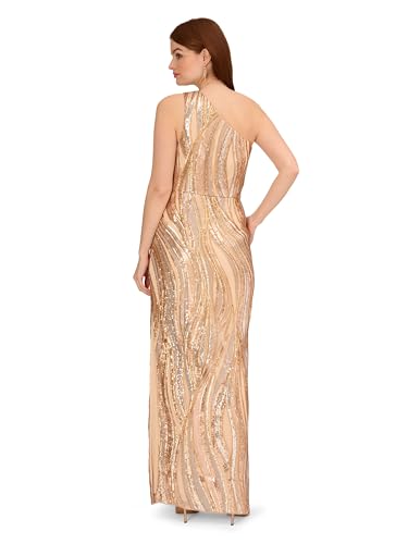 Adrianna Papell Women's Sequin One Shoulder Gown2