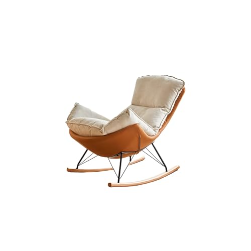 ZeptiHOM Cómoda mecedora, sofá de salón para balcón, silla mecedora para dormitorio interior con reposapiés (amarillo 1,53 x 109,2 x 89,9 cm)