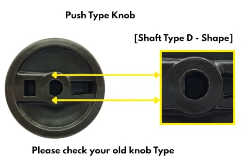 Image of Gas Stove Knobs Replacement (Pack of 2) | Push Fit Control Knobs Suitable for LPG Stove | Compatible with Old Model Stove | Push Fit Control on /Off Control Knob | Black - Color