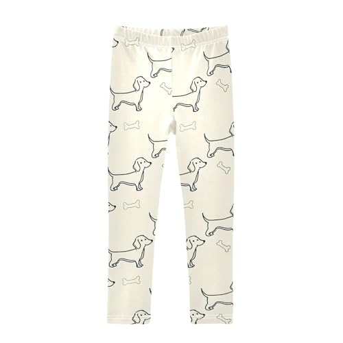 Girls' Leggings Cute Dog Bone Yellow Kids Yoga Tights Pants 1 Pack 2302327