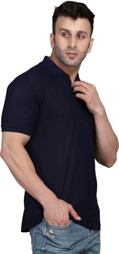 Image of INKKR Men's Combo Polo Neck Cotton Blend Solid T-Shirt (Pack of 2)