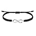J.End&eacute;ar Infinity Armband Silber 925 f&uuml;r Damen M&auml;dchen, Handgefertigte Geflochtene Filigrane Kordel Verstellbares Armband, Unendlichkeitszeichen Schmuck Geschenk, Schwarz