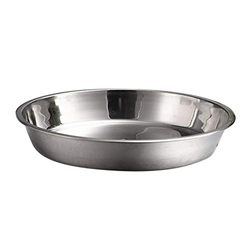 Upkoch Piatti In Acciaio Inox Per Mangiare Piatti Piatti Piatti Da Frutta Piatto Piatto Per La Cucina Di Casa Bar (30 Cm, Argento)