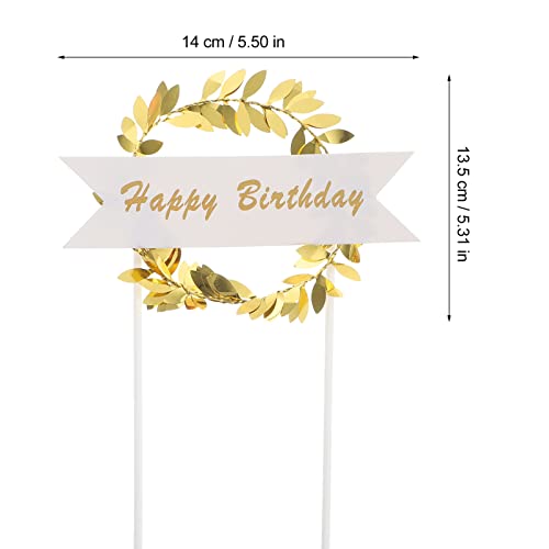 Abaodam Coroa de Flores Picaretas de Topo de Bolo: 10 Pcs Toppers de Cupcake de Feliz Aniversário So